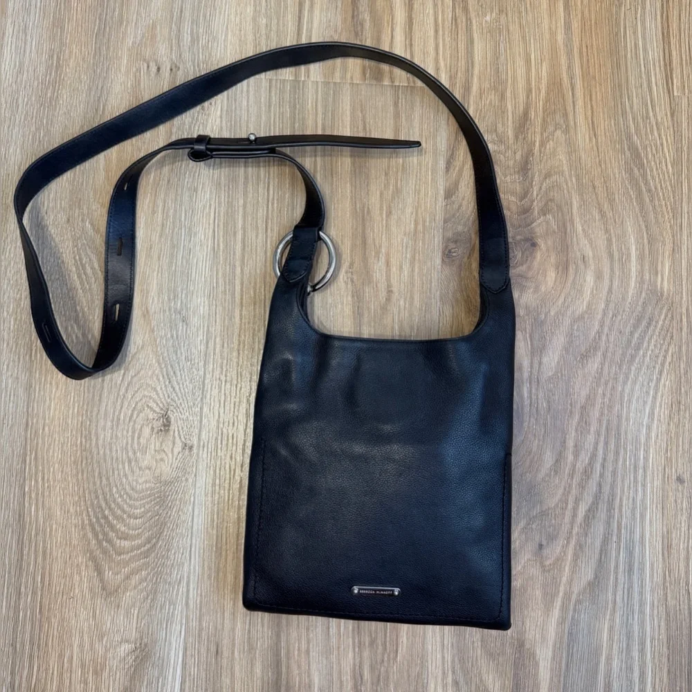 Rebecca Minkoff Black Leather Crossbody Bag Adjustable Strap